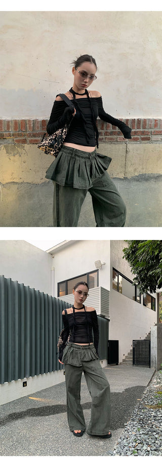 off-shoulder scarf top