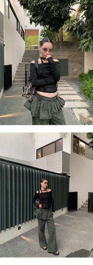 off-shoulder scarf top