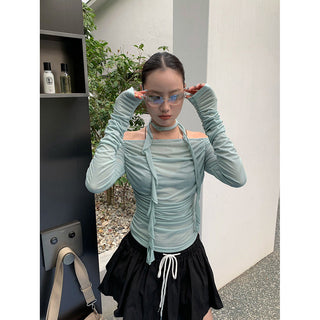 off-shoulder scarf top