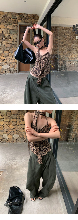 leopard scarf camisole
