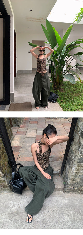 leopard scarf camisole