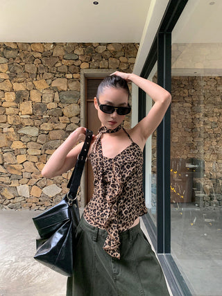 leopard scarf camisole