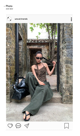 leopard scarf camisole