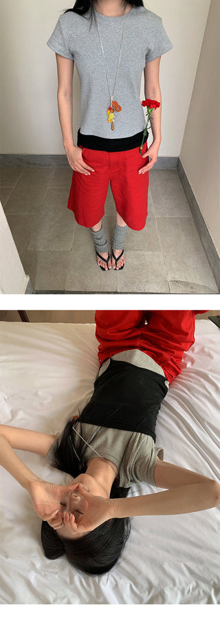 sunken stripe Tops