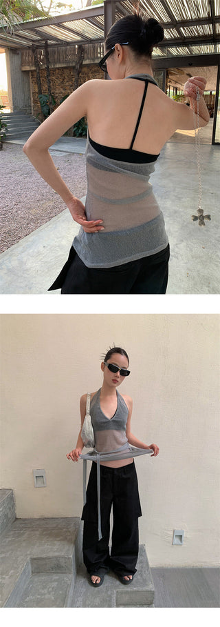 tulle backless halter