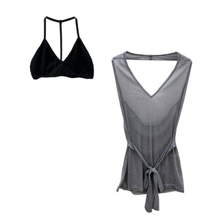 tulle backless halter