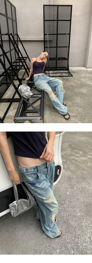 buckle wide jeans