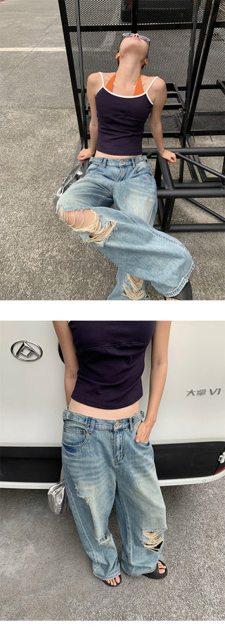 buckle wide jeans