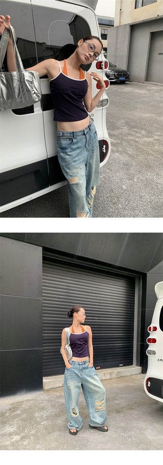 buckle wide jeans