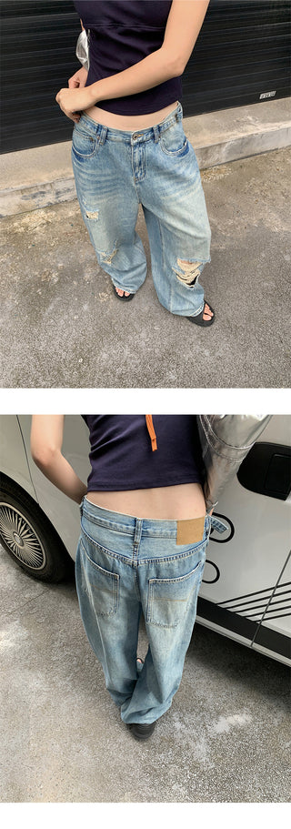 buckle wide jeans