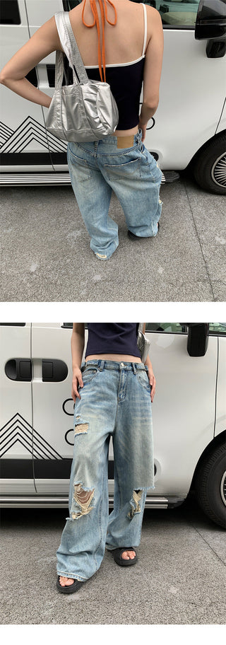 buckle wide jeans