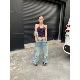buckle wide jeans