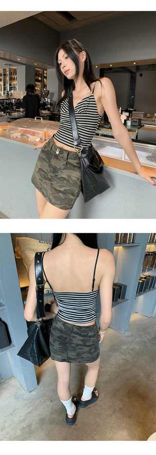 striped spaghetti Top