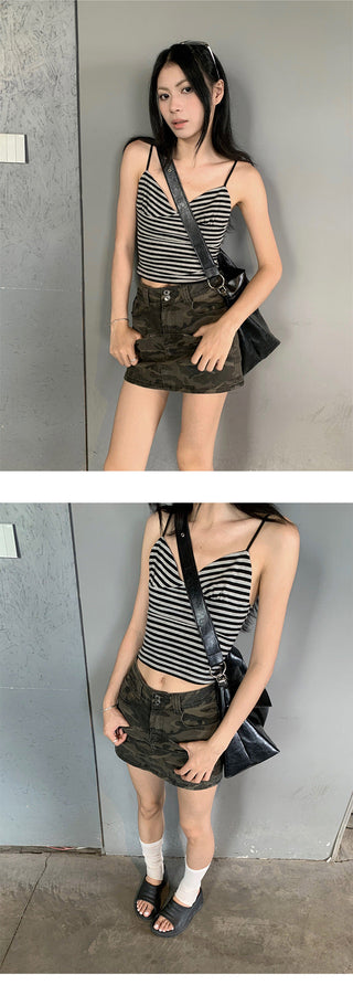 striped spaghetti Top