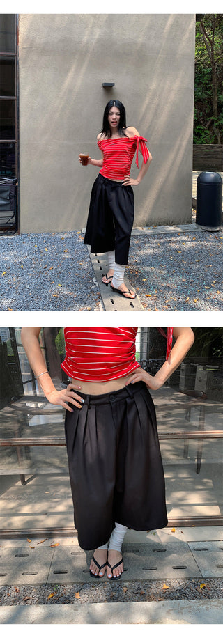 pleated wide pants