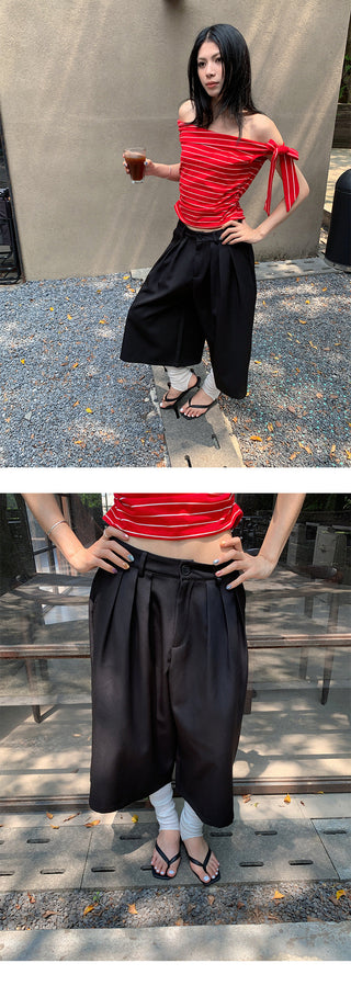 pleated wide pants