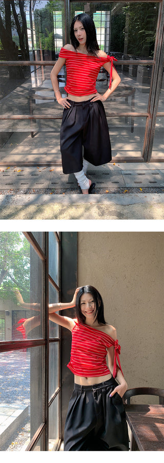 pleated wide pants