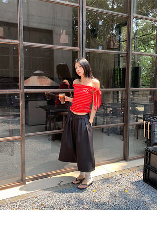 pleated wide pants