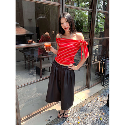 pleated wide pants