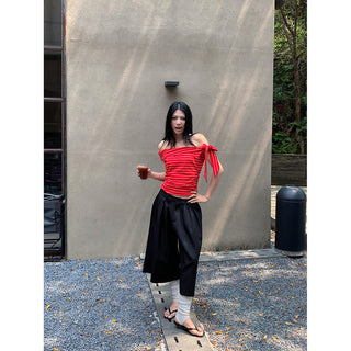 pleated wide pants
