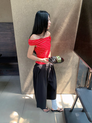 pleated wide pants