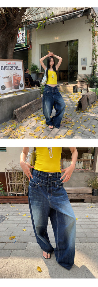 double waist jeans