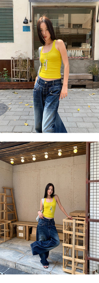 double waist jeans