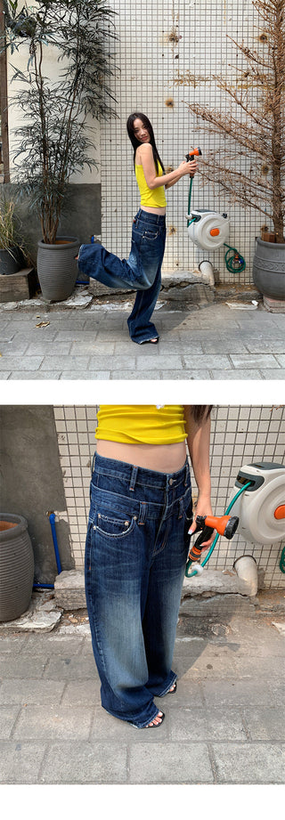 double waist jeans
