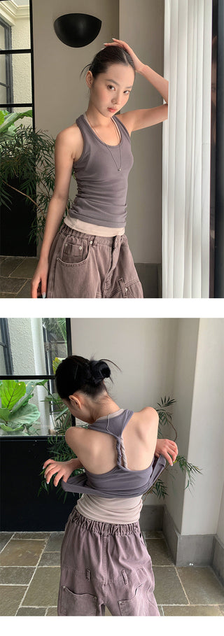 twisted back Top
