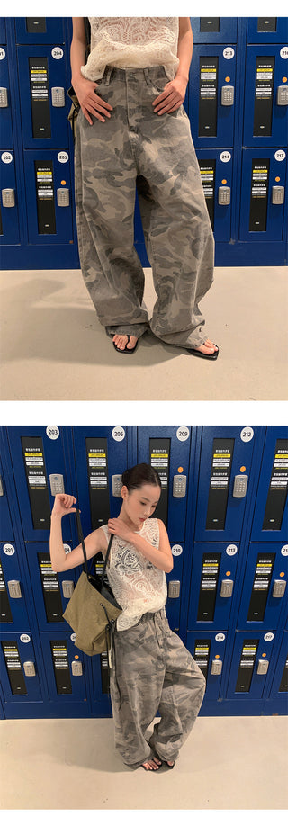 camouflage wide pants