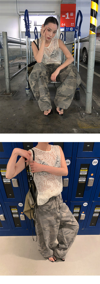 camouflage wide pants