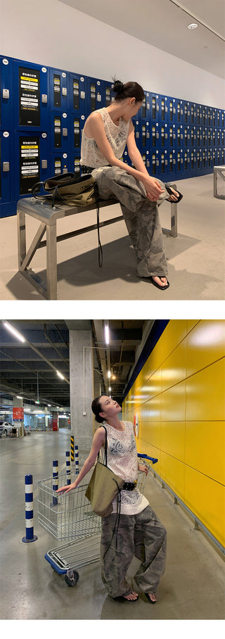 camouflage wide pants