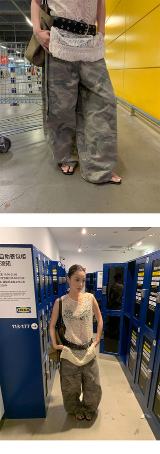 camouflage wide pants