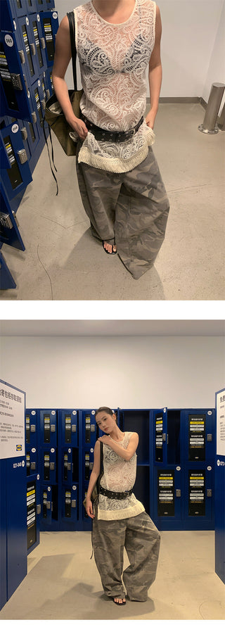 camouflage wide pants