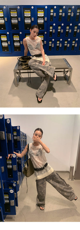 camouflage wide pants
