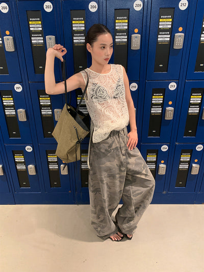 camouflage wide pants