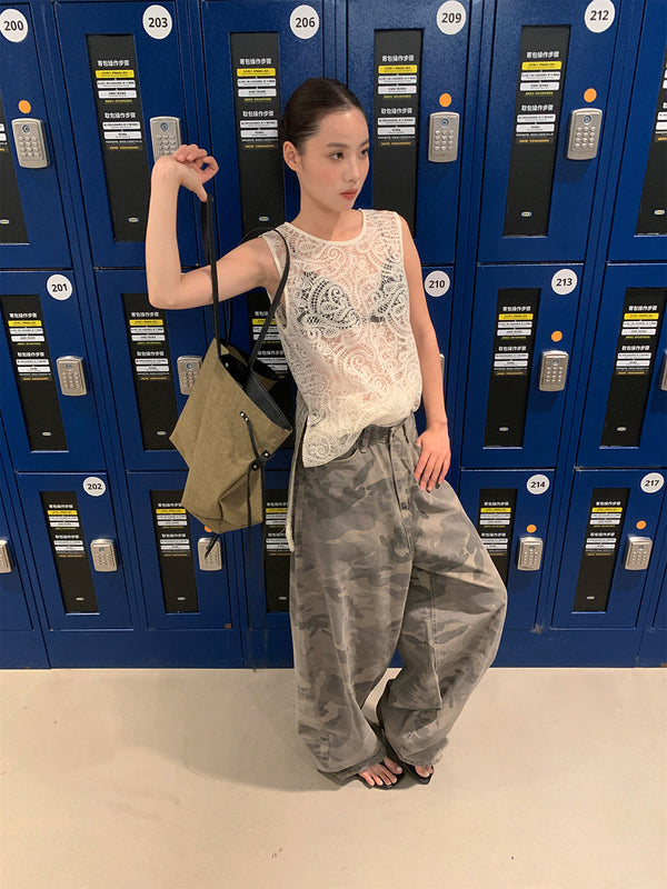 camouflage wide pants