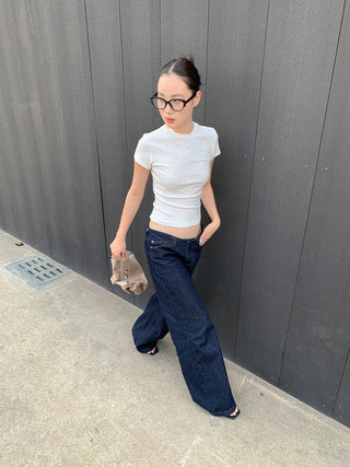 rhinestone short Tops