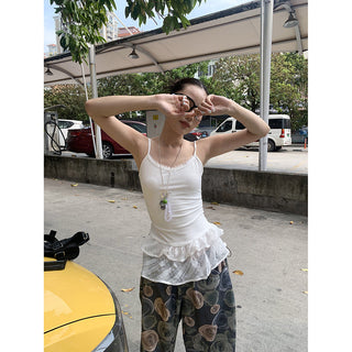 lace hem Top