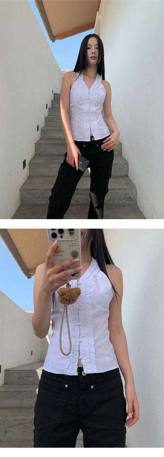 ruffled spaghetti Top