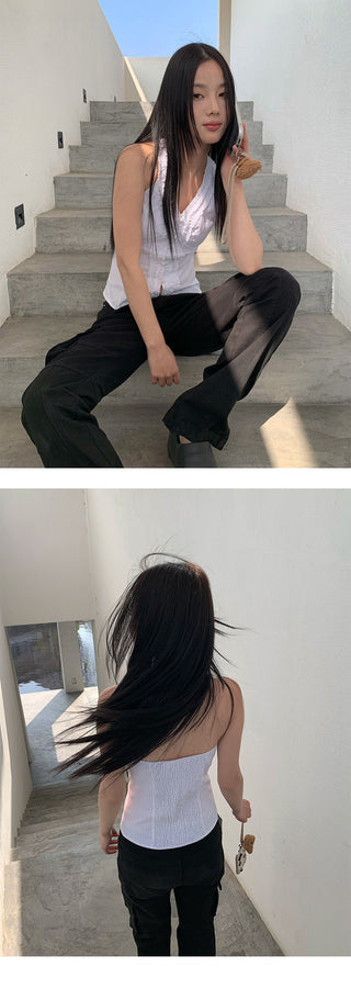 ruffled spaghetti Top