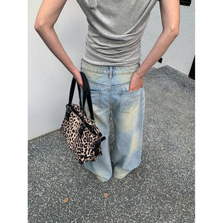 yellow distressed jeans