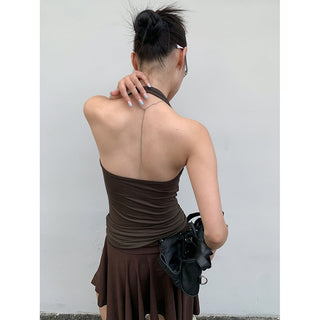 V-neck knot halter