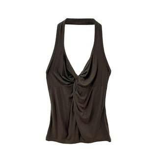 V-neck knot halter