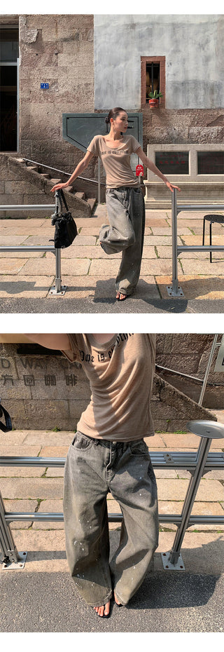 splash-ink wide pants