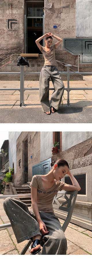 splash-ink wide pants