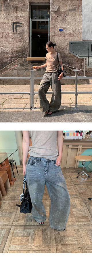 splash-ink wide pants