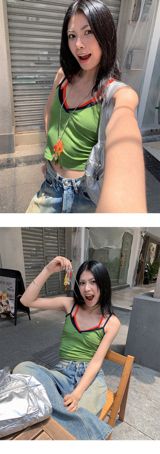 multicolor suspender top