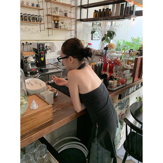 ribbon knit halter