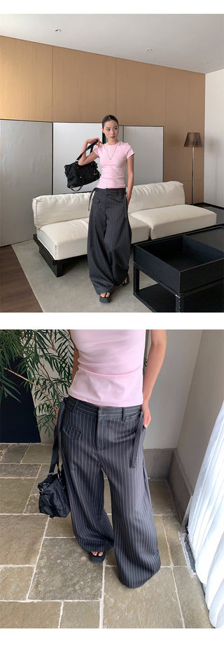 striped suit pants